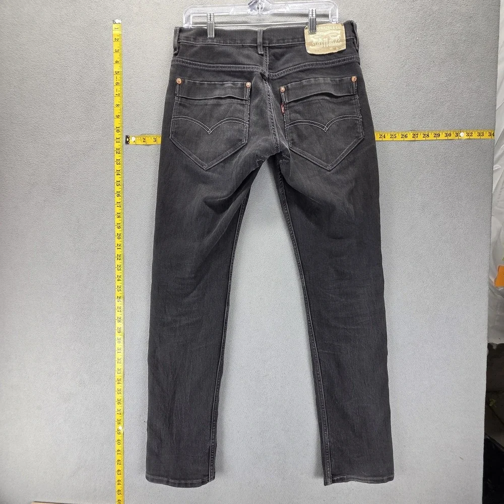 Vintage Levis 511 Jeans Mens 32x34 Black Slim Engineered Flap Pockets Zip Fly